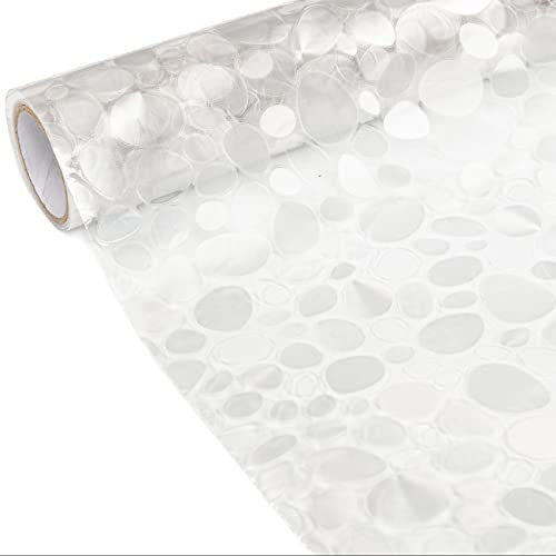 Film de protection pour fenêtre - Film autocollant en verre dépoli - Opaque - Sans PVC - 0,45 x 2 m - 3D - Galets