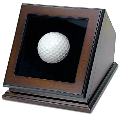 Chez Monett Golfball-Vitrine, Loch in einer Box – Holz mit Glasdeckel