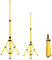 Eulenke Stativ für Baustrahler, LED Fluter Stahlstativ Arbeitslampe Gelb, Flutlicht Stativ für Innen Außen, Höhenverstellbar bis 1,60 Meter, Trägerteil für 1 Strahler (Einzelne Halterung)