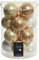 Kaemingk Weihnachtskugeln Glas 8cm x 16 Stück Christbaumkugeln Mix Champagner weiß beige