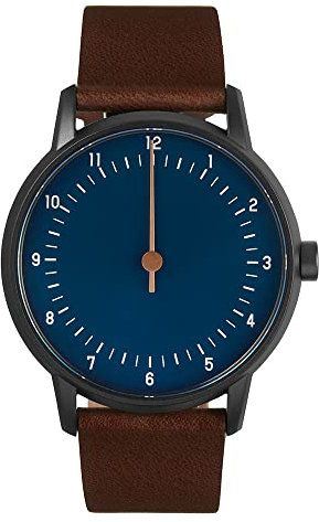 slow Twelve 04 - Dark Brown Leather, Anthracite Case, Blue Dial