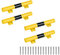 NAIZY Butée de Roue 4 Pièces Butée de Parking en Métal 60x13x9cm Marquage de Place avec Vis de Fixation Barrière de Parking Noire et Jaune Limiteur de Place pour Garage (Type en Métal)