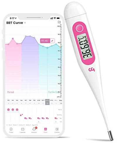 Femometer Vinca Lite Basalthermometer, Digitales Fruchtbarkeitsthermometer Fruchtbarkeitsmonitor für Eisprung Zykluskontrolle, kein Bluetooth, Rosa