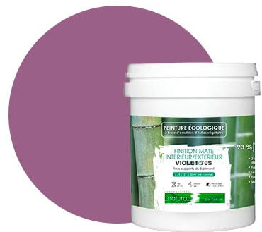 BOX DECO COULEURS Peinture naturelle écologique intérieur extérieur aspect mat Natura - 1L, Violet 70'S