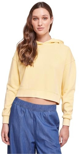 Urban Classics Damen Kapuzenpullover Ladies Short Flower Embroidery Terry Hoody vintagesun L
