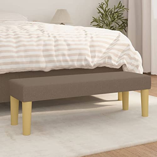 BULANED Sitzbank, Flur Möbel, Sitzbank Esszimmer, Bettbank, Flur Deko, Sitzhocker, Truhenbank, Truhenbank, Schlafzimmer Möbel, Taupe 100x30x30 cm Stoff
