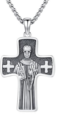 ZIPPICE Saint Maximilian Kolbe Halskette 925 Sterling Silber St Maximilian Kolbe Kette Amulett Anhänger Geschenk für Herren Damen