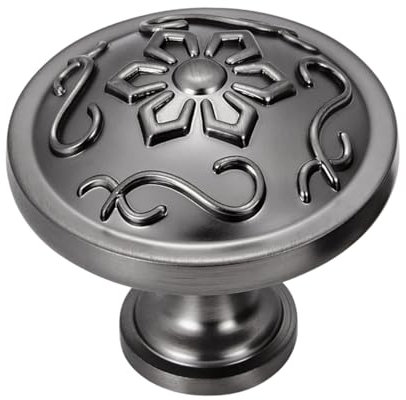 YCSJ 10 Pack Kitchen Cabinet Knobs - 1.26 Inch Gunmetal Grey Knobs, Cabinet Hardware Knobs for Bathroom Office Dresser Drawer knobs and Cupboard Door