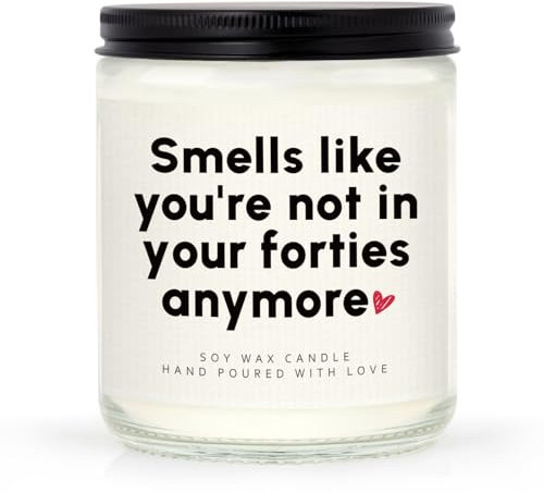 Leebbsin Funny 50th Birthday Gifts for Women Men- 50 Birthday Candle Soy Wax Lavender- 50th Birthdays Decorations/Gifts for Her Him Wife Husband Mum Dad Auntie Sister Friend, Handmade, 7oz