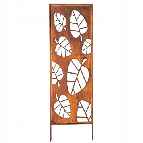 Kapaga - Paravent Métal - 160 cm x 50 cm - Corten - Effet Rouillé Paravent pour Jardin - Élément de Paravent - Mur de Protection - Décoration de Jardin - Clôture - Rouille (Feuilles)
