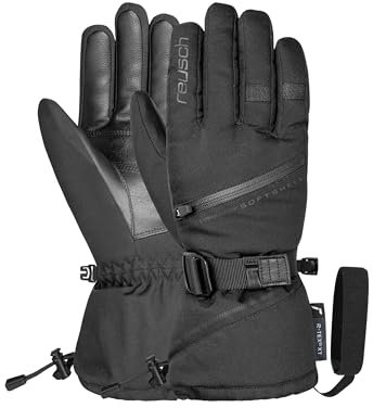 Reusch Dahlia R-TEX XT warme, wasserdichte, Winddichte und atmungsaktive Winterhandschuhe Fingerhandschuhe Schneehandschuhe Skihandschuhe für Damen mit Schneefangbündchen, Schwarz, 8