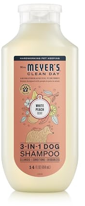 MRS. MEYER'S Clean Day 3 in 1 Dog Shampoo, White Peach Scent, 14oz