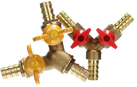 Angoily 2pcs Three-Way Gas Valve Natural Gas Hose Garden Hose Quick Connect Hose Splitter Residential Gas Valve Water Heater Hose Pipe Hose Valve Switch Accessories Stop Valve Copper