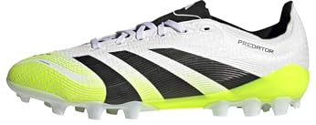 adidas Unisex Predator League 2G/3G Artificial Grass Football Boots, Cloud White/Core Black/Lucid Lemon, 11 UK
