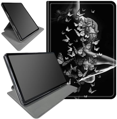 DIGTIALL Case for Fire 7 Tablet (12th Generation, 2022 Release) Flying Butterfly Theme 360 Degree Rotating Stand Smart Protective Cover for Fire 7 2022 Tablet