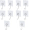SNZ Crochet Adhésif Mural - Lot de 10 Crochets Adhesifs Transparent Auto Adhesif (max 10kg) pour Accroche Tableau sans Perçage, Crochet Porte, Fixation Murale sans Perçer, Accroche Torchon Cuisine