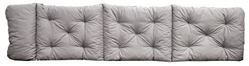 AMBIENTE HOME Coussin de transat pour Chaise Longue, Gris, Environ 195 x 49 x 8 cm, Housse de Coussin