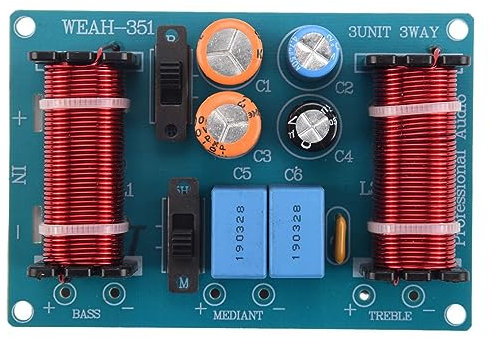 Reinscer 150W Lautsprecher Frequenzweiche 3 Wege Hoch-Niedrig 4-8 Ohm Frequenzweiche für Lautsprecher