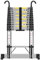 Telescopic Ladder 4.7m, Extendable Ladder Stainless Steel with Hooks, Height Adjustment, Convenient and Fast to Use