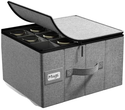 LSNNMU Weinglas Aufbewahrungsbox Aufbewahrungskoffer mit Hartschale, Aufbewahrungsbox for Weingläser mit Trennwänden und Griff, Aufbewahrungsbehälter für