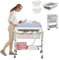 XINZI 4 in 1 Multi-Funktionaler Wickeltisch mit faltbarer Badewanne, mobile Wickelstation klappbare Wickelkommode, Bade-Wickelkombination Babybadewanne mit Ständer, belastbar bis 50 kg, für 0–3 Jahre