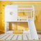 Wnvivi Lit superposé pour enfant 90 x 200 cm, lit mezzanine, double, avec toboggan et protection anti-chute, en bois massif avec sommier à lattes, blanc