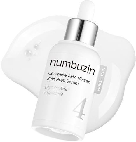 numbuzin No.4 Serum | Ceramide AHA Glazed Skin Prep Serum | Exfoliating, Skin Barrier Repair, Face peel, Korean Glass Face | Glycolic Acid, PHA, Ceramides, Panthenol | 1.01 fl.oz