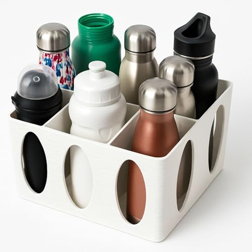 Water Bottle Organiser – Stackable Storage Rack for Reusable Bottles, Shakers & Travel Mugs | Space-Saving Kitchen or Cabinet Organizer | Fits Standard & Sports Bottles