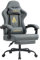 Andyou Gaming Chair with Footrest, Computer Chair with Head & Lumbar Support, Height Adjustable PC Chairs for Office, PU Leather Gaming Chair for Adults Teens Swivel Seat