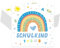 Servietten Einschulung 40 Stück, Blaue Regenbogen Einschulung Servietten Papierservietten für Schulanfang Schulkind Deko, Schulparty & Kindergeburtstag, Servietten Schulanfang für Jungen & Mädchen