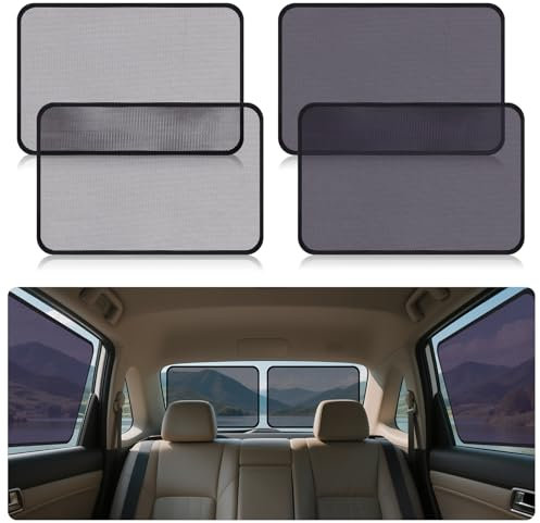 ZATOOTO 4er Set Auto Sonnenschutz Baby mit UV Schutz, Autofenster Sonnenschutz Kinder,Selbstklebende statische Adsorption, 2 Stück transparent und 2 Stück halbtransparent,53 * 35 cm