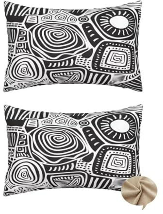 2er Set Kissenbezug 40x70 cm Sofa Kissen Schwarz Weiß Kissenhülle, Weicher Kissenbezug Abstrakt Dekokissen mit Verstecktem Reißverschluss, Couchkissen Pillow Case für Bett Stuhl Wohnzimmer Deko -J224