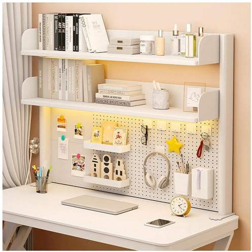 NUODWELL Schreibtisch-Organizer zum Anklemmen, verstellbares Bücherregal für die Arbeitsplatte, Computer-Desktop-Bücherregal mit Aufbewahrungsregalen und Stecktafel für Büro-Sichtschutz und