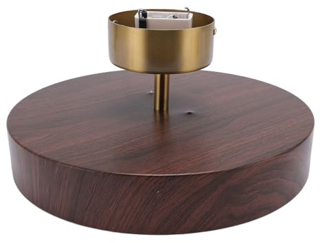 ViaGasaFamido Moderne LED-Deckenleuchte, Dimmbare Runde Holzleuchte mit Fernbedienung, 3 Farbtemperaturen, Stufenlose Dimmung für Wohnzimmer, Schlafzimmer, Küche (Nussbaum)