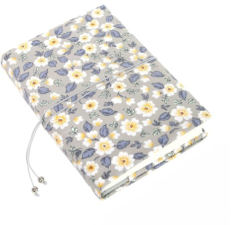 Funda para Libros de Algodón 100% Protector Libro Ajustable Lavable Ecológico Gris