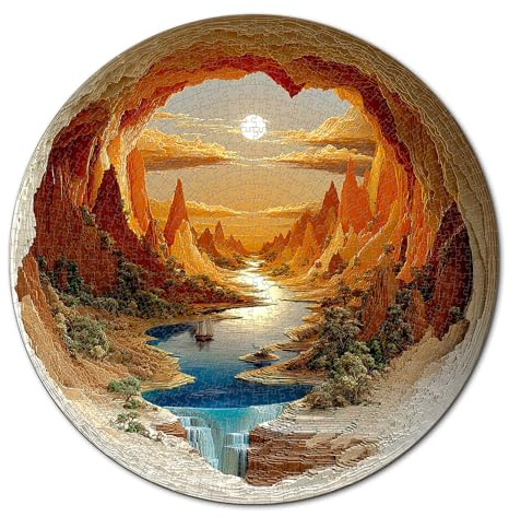 Puzzle 1000 teilef, Sonniger Hohlgrund Jigsaw Puzzle Erwachsene | Unregelmäßige Einzigartige Form Puzzleteile, 15+ Impossible Klassische Puzzles als Geschenk und Decor