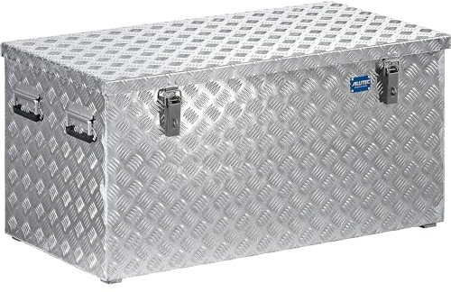 ALUTEC Alu-Transportkiste Riffelblech - 250 l Inhalt - LxBxH 1022 x 525 x 520 mm - Alu-Box Alu-Kiste Alu-Transportbox Alu-Transportkiste Kiste für Pritsche Kisten für Pritsche Pritschenbox Pritschenboxen Transportbox Transportbox für Pritsche