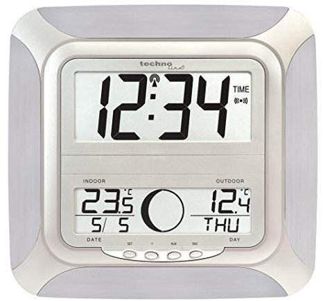 Technoline, WS 8118 Funk-Wanduhr, alu-silber, 25,5 x 3,1 x 24,3cm