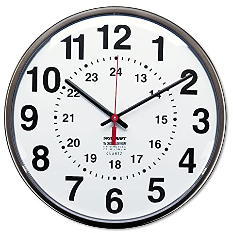 AbilityOne® - NSN3428199 - Quartz Wall Clock 12/24 Hour Slimline - Plastic Frame - 12.75 in Diameter