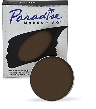 Mehron Makeup Paradise AQ - DARK BROWN, Water-Activated Face & Body Paint