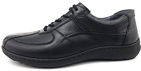 Waldläufer Herwig 478002 174 001 Herren Schnürhalbschuh, Größe 47 | Sneaker, Schwarz, Elastische Schnürsenkel, Herren, Schuhe