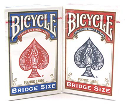 Bicycle Bridge Standard Index Playing Cards - 1 Red Deck and 1 Blue Deck by