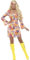 Smiffys Blumen Hippie Kostüm, Mehrfarbig, mit Kleid, Kopftuch & Anhänger