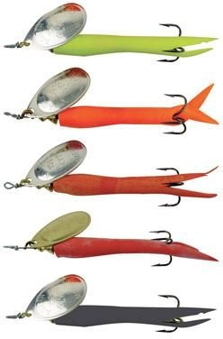 Mepps Spinner Aglia cucchiaio, Esche per pesca alla trota di mare, pesce persico, luccio salmone Bass Fishing Tackle - Argento/Fluoro/Giallo, 25g