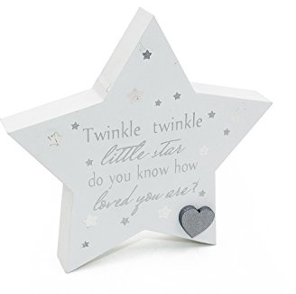 Baby Sentiment Mantel Plaque Twinkle Twinkle Little Star