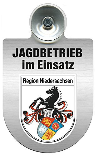 Einsatzschild Windschutzscheibe incl. Saugnapf - Jagdbetrieb im Einsatz - 309730 - incl. Regionen nach Wahl Farbe Region Niedersachsen