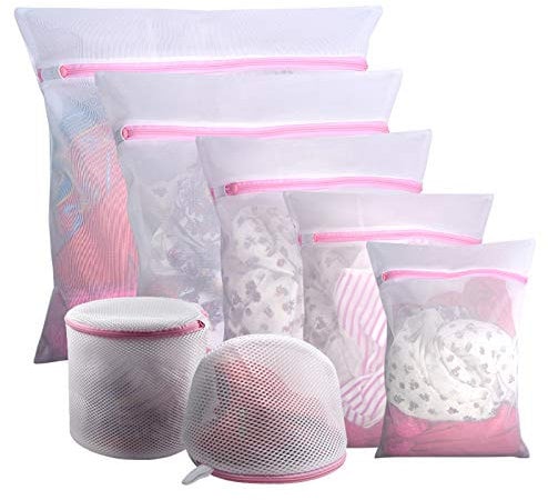 Gogooda 7Pcs Mesh Laundry Bags for Delicates with Premium Zipper, Travel Storage Organize Bag, Clothing Washing Bags for Laundry, Blouse, Bra, Hosiery, Stocking, Underwear, Lingerie
