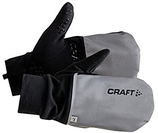 Craft Hybrid Weather Laufhandschuhe, warm, Unisex, Erwachsene, Silber/Schwarz, FR: M (Größe Hersteller: 09 M)
