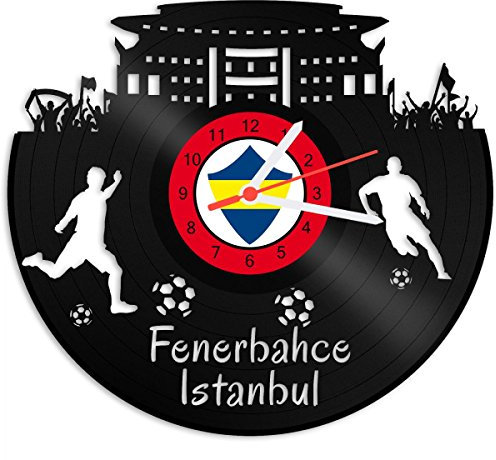 GRAVURZEILE Schallplattenuhr Fenerbahce Istanbul - 100% Vereinsliebe - Upcycling Design Wanduhr aus Vinyl Made in Germany