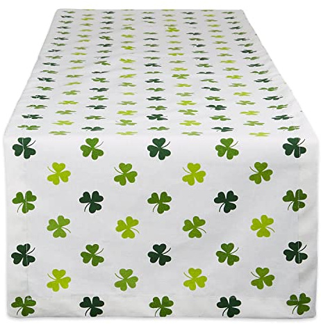 DII St. Patrick's Day Collection Tabletop, Table Runner, 14x72, Shamrock Shake